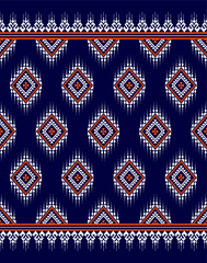 Wall Mural - Geometric ethnic oriental seamless pattern traditional Design for background, carpet, wallpaper, clothing, wrapping, Batik, fabric, Vector, illustration, embroidery style, Sadu