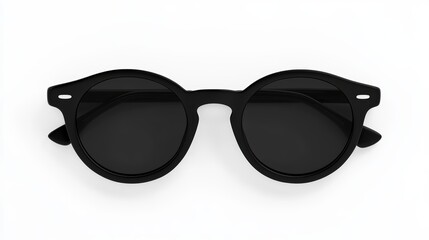 Poster - Classic Black Round Sunglasses Isolated on White