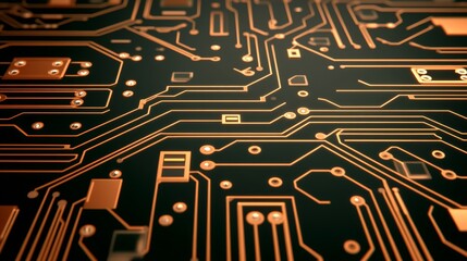 Poster - Closeup Detailed Circuit Board Electronic Technology