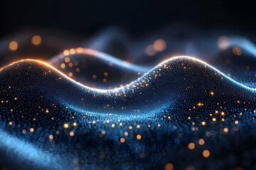 Poster - Glowing data waves, digital landscape, abstract background, tech concept