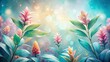 © Caitlin - Abstract Floral Background of Pastel Ginger Leaves - Surreal Photography with Soft Hues and Dreamy Aesthetics for Artistic Design