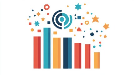 Poster - Colorful Data Visualization Chart Showing Growth