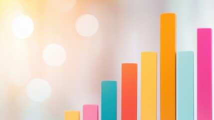 Poster - Vibrant Abstract Collage of Charts and Graphs with Colorful Bars on a Soft Background