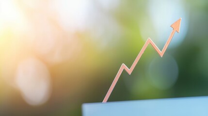 Poster - Abstract Graphic Representation of Upward Growth with Lines and Arrow on Blurred Background