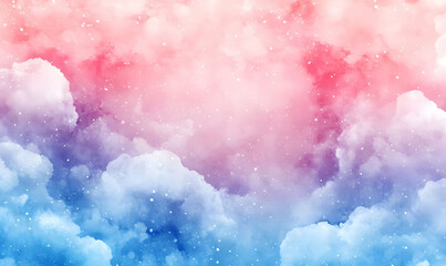 Sticker - Pastel cloudscape, starry night, dreamy design, background