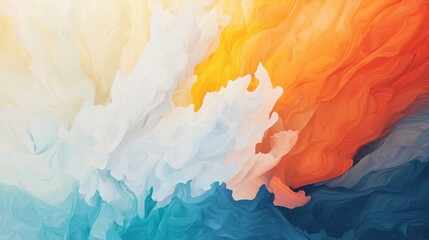 Poster - Chaotic Flames and Swirling Colors in a Dynamic Abstract Composition Embracing Emotion and Energy