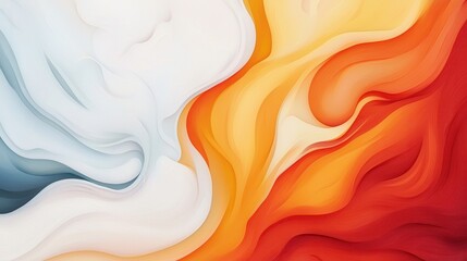 Poster - Chaotic Swirls of Flames and Colorful Waves Capturing Emotion and Energy in Abstract Art