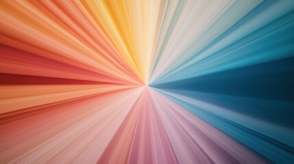 Poster - Colorful Bursts of Light Emanating from a Central Point Creating a Radiant Spectrum of Colors in Motion