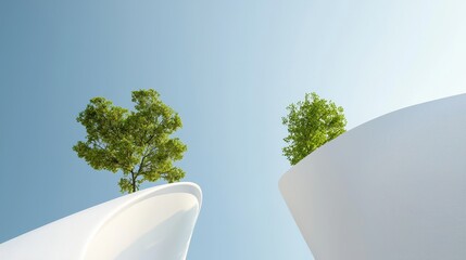 Poster - Conceptual Design Showcasing Role of Technology and Nature in Modern Architecture with Greeneries in Futuristic Structures