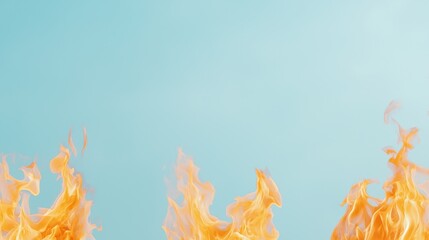 Poster - Vibrant Flames Contrast Against Calm Blue Sky in Dynamic Visual Composition