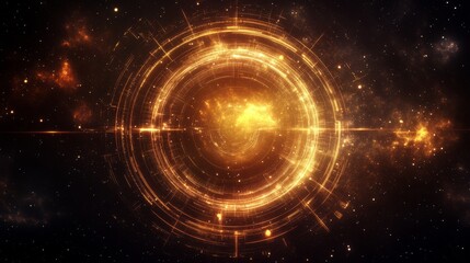 Poster - cosmic interface glowing galactic portal energy