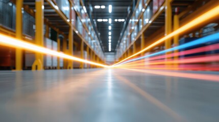 Poster - Dynamic Flow of Light Representing Efficiency in a Warehouse Environment