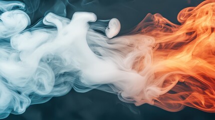 Poster - Flowing Lines of Smoke and Bold Flames in Contrast, Abstract Background of Nature's Elemental Power