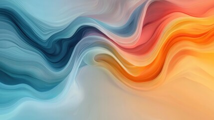 Poster - Vibrant Digital Waves Depicting the Evolution of Fluid Motion in Colorful Patterns and Textures
