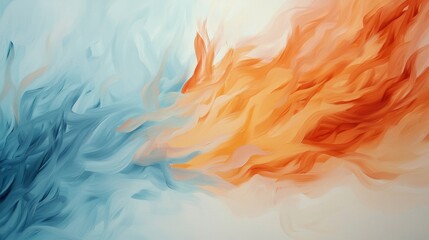 Poster - Abstract Impressionist Artwork Depicting Flames Dancing Imaginatively in the Wind with Soft Flowing Lines and Vivid Colors
