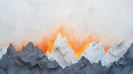 Poster - Abstract Layered Visual of Flames and Abstract Landscapes with Dynamic Textures and Colors