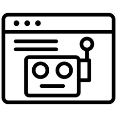 Aufkleber - Robotic Software Outline Icon