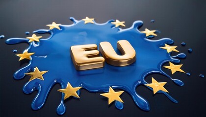 Aufkleber - European Union Symbolic Representation with Paint Splash