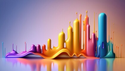 Poster - Creative Abstract Colorful Liquid Melting Forms in 3D