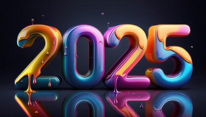 Poster - Creative Abstract Design of Colorful '2025' Numbers