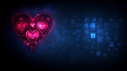 Poster - Digital Heart Network of Love and Connections