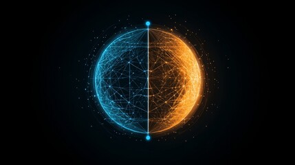 Poster - Digital Sphere Binary Data Network Visualization