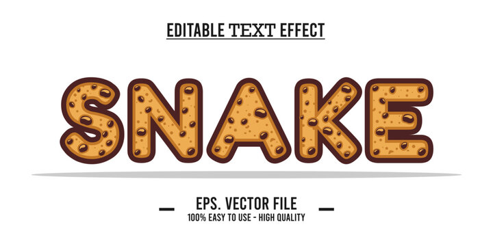 year of the snake, Chinese New Year, snake typography word art illustration, editable text effect, EPS vector file