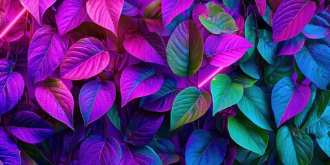 Poster - Colorful leafy plant with purple and green leaves