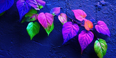 Poster - Colorful leafy plant with purple, green, and orange leaves