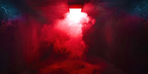 Poster - Red smoke is coming out of a light