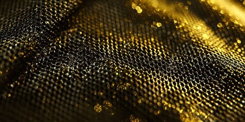 Poster - Gold fabric with a pattern of dots