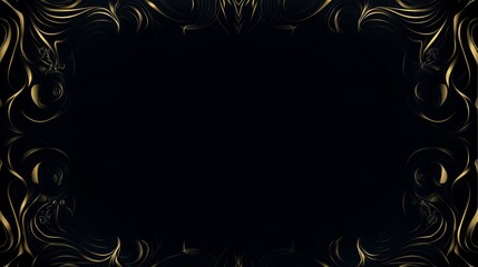 Poster - Elegant Golden Swirl Frame Design Background