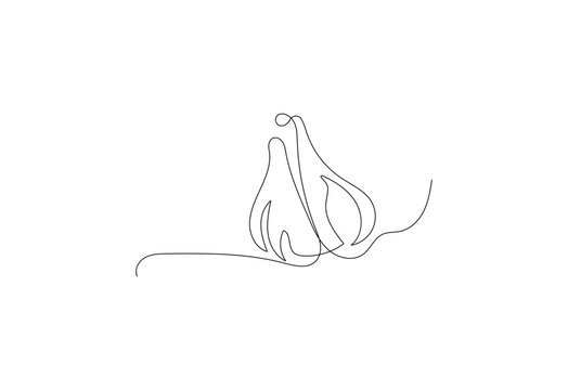 Continuous Onion One line art design, Vector design template