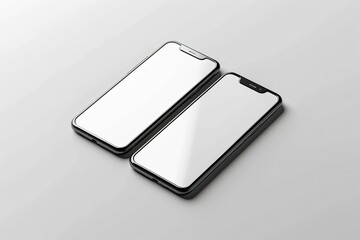 Poster - Detailed Color Picture of Smart Phones V1 Right Side in White Background