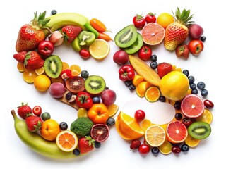  Colorful fruit arranged in a vibrant 