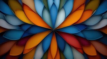 Poster - A colorful flower with many petals in various colors