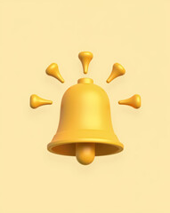Aufkleber - golden 3d bell notification alert