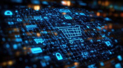 Poster - Abstract Digital Network of E-commerce Transactions