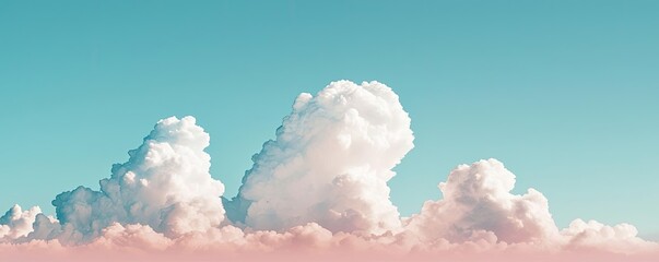 Aufkleber - Clouds watercolor idea. Stunning clouds against a blue sky creating a serene and tranquil atmosphere.