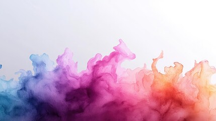 Poster - Blurred watercolor idea. Vibrant watercolor abstract background with flowing colors and soft textures.