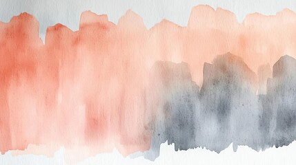 Aufkleber - Blurred watercolor idea. A serene watercolor blend of peach and gray tones, ideal for artistic designs.