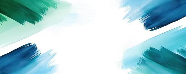 Poster - Blurred watercolor idea. A vibrant abstract background featuring bold brush strokes in soothing colors.
