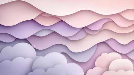 Poster - Clouds watercolor idea. A serene gradient of layered pastel colors creating an abstract cloud-like effect.