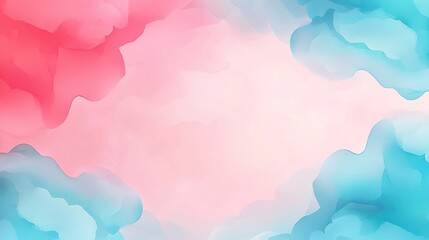 Aufkleber - Clouds watercolor idea. Abstract watercolor background in pink and blue hues for creative design projects.