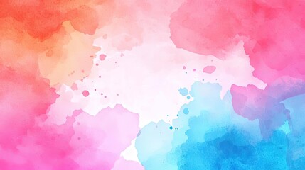 Poster - Blurred watercolor idea. Colorful watercolor splashes creating a vibrant and artistic background effect.