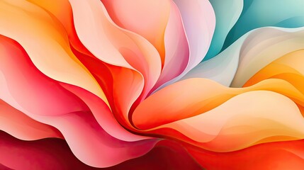 Poster - Floral watercolor concept. A vibrant abstract wave pattern featuring flowing colors in harmony and motion.