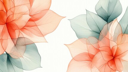 Aufkleber - Floral watercolor concept. Beautiful translucent flowers in soft pastel colors for elegant design projects.