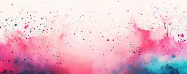 Poster - Doodle watercolor idea. A vibrant watercolor splash with pink, blue, and purple tones creating an abstract background.