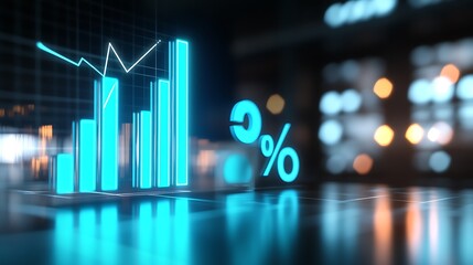 Poster - analyzing financial growth with digital graphs and data visualizations for business insights