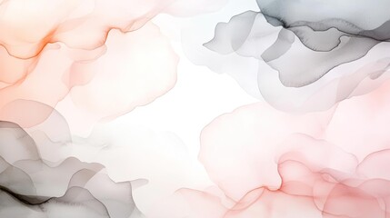 Aufkleber - Ethereal watercolor concept. Abstract fluid shapes in gentle colors creating a serene and modern background.